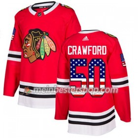Chicago Blackhawks Corey Crawford 50 Adidas 2017-2018 Rot USA Flag Fashion Trikot Authentic - Herren